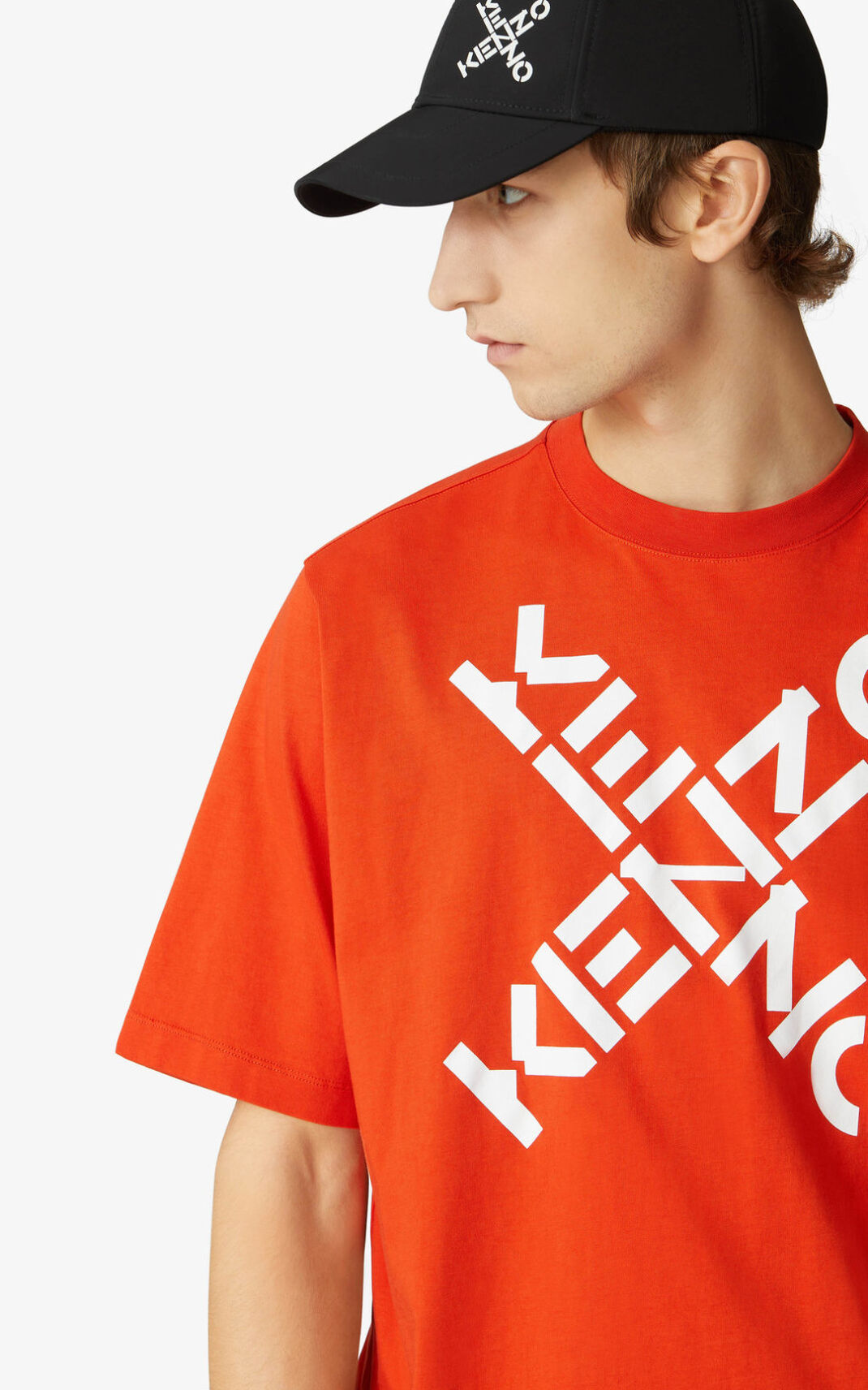 Kenzo Sport Big X T Shirt Deep Orange For Mens 4359ZQCMU